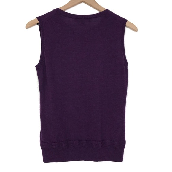 BROOKS BROTHERS Extra-Fine Italian Merino Sleeveless Shell Sweater Vest Top M - Picture 2 of 7